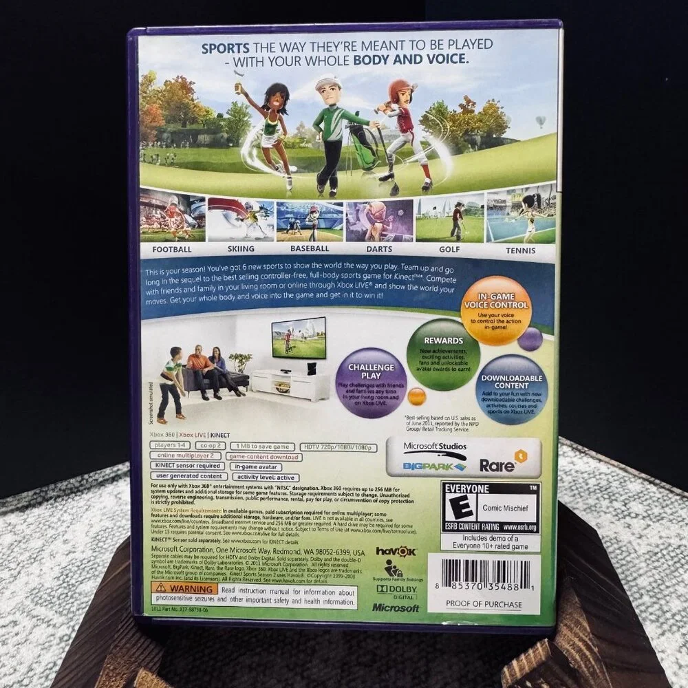 Kinect Sports Season Two (Microsoft Xbox 360, 2011) CIB